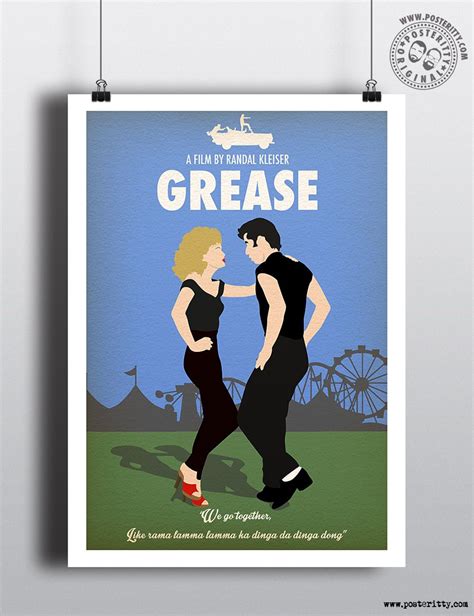 Grease Minimalist Movie Poster — Posteritty Film Posters Minimalist Minimalist Movie Poster