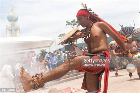 Members Of The Nahua Pipil Indigenous People Participate In A News