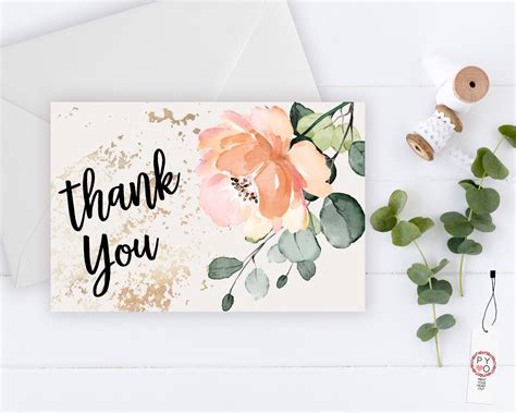 Instant Download Thank You Card Thank You Postcardthank Yous Diy