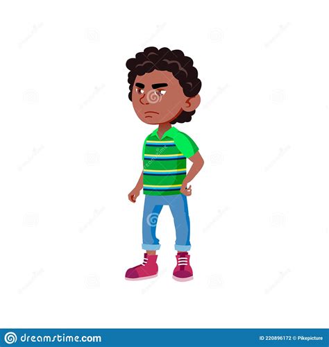 Frowning Boy Mad At Friend On Playground Cartoon Vector Stock Vector