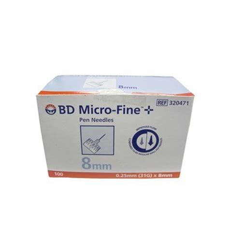 Buy Bd Micro Fine Insulin Pen Needles 31g 025mm X 8mm Box100