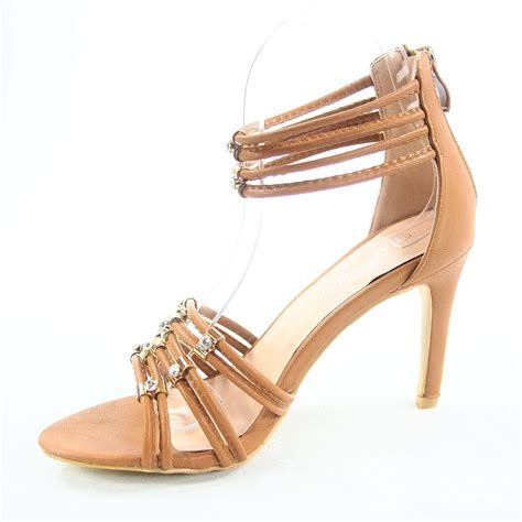 women s sexy strappy ankle strap open toe zip high heel sandal shoes size 5 10 ebay