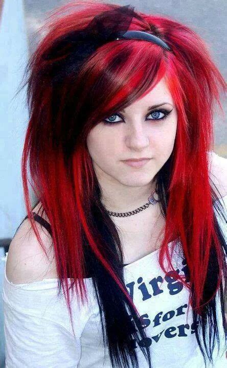 emo girl red and black hair hair color 2016 red hair color hair inspo color hair colors red