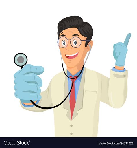 Cartoon Doctor Using Stethoscope Royalty Free Vector Image