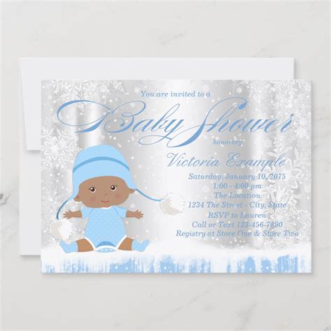 Winter Wonderland Snowflake Baby Shower Invitation Zazzle