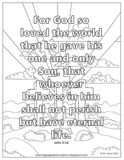 Free Print And Color Page For John 316 Bible Verse Coloring Page