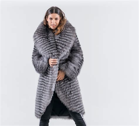 Silver Fox Fur Jacket 100 Real Fur Haute Acorn