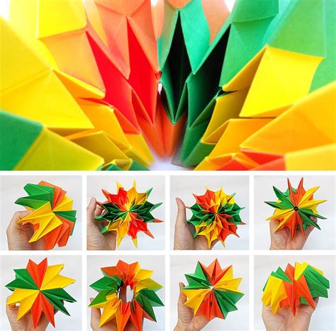 Origami En Movimiento Fireworks 12 Módulos Origami Modular