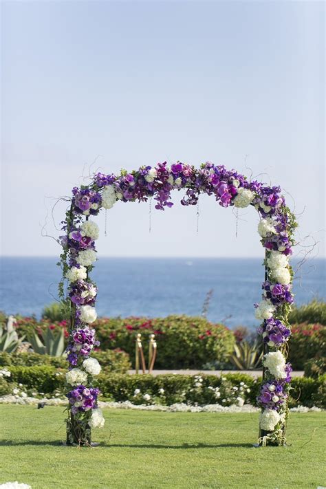 Wedding Ceremony Flower Arch Purple White Wedding Arch Orchids