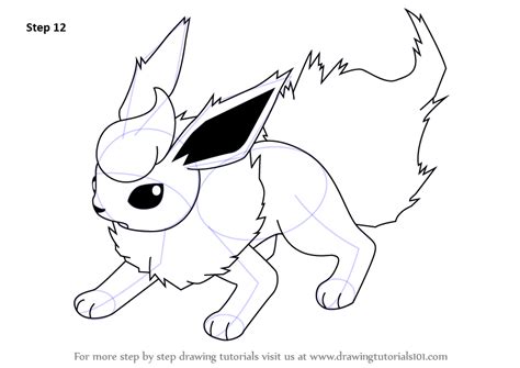 Learn How To Draw Flareon From Pokemon Pokemon Step By Step Drawing