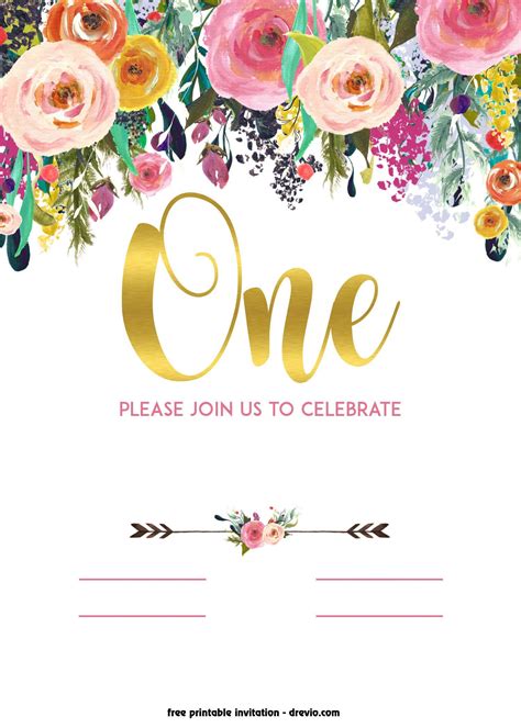 Free Invitation Template Printable Free Printable 1st Birthday