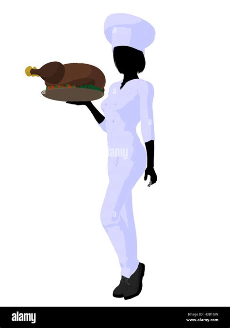 Female Chef Art Illustration Silhouette Stock Photo Alamy