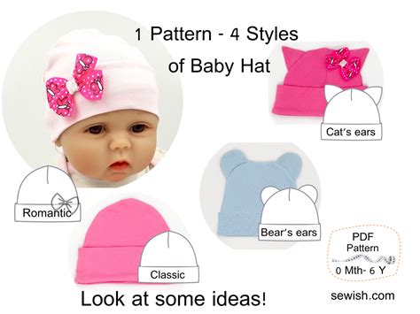 Baby Hat Beanie Sewing Patterns Sizes Newborn 6 Years Sewish