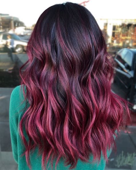 10 burgundy balayage hair color fashion style