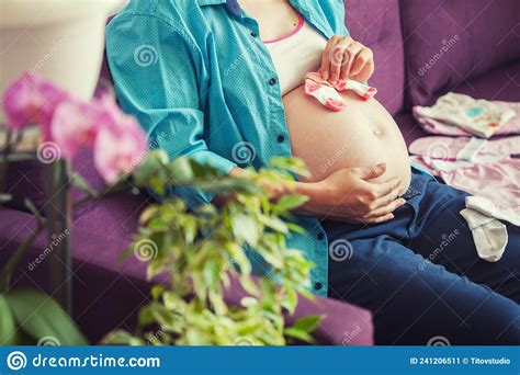 pregnant woman sitting on the sofa waiting for the newborn stock image image of mother