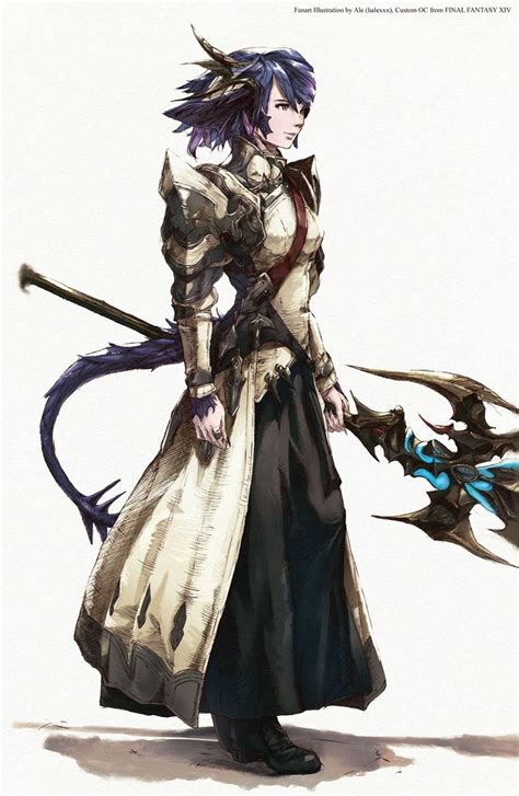 Au Ra And Dragoon Final Fantasy And More Drawn By Ale Ale Halexxx