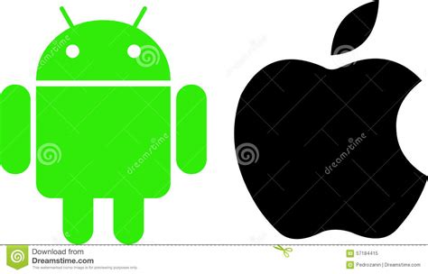 Android And Apple Logos Editorial Image Illustration Of