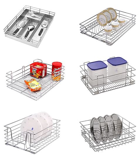 Leaves High Grade Set Of 6 Modular Kitchen Basket Ss Aisi 304 Wire