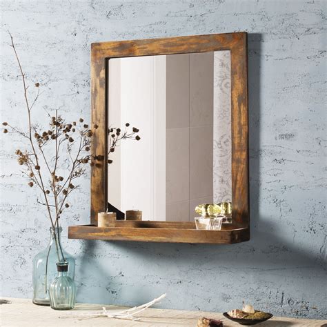 Havana Vintage Grey Mirror Wooden Mirror Frame Wood Mirror Bathroom