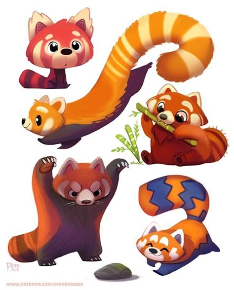 Red Panda Cartoon Red Panda Cute Cute Animal Drawings Cute Drawings