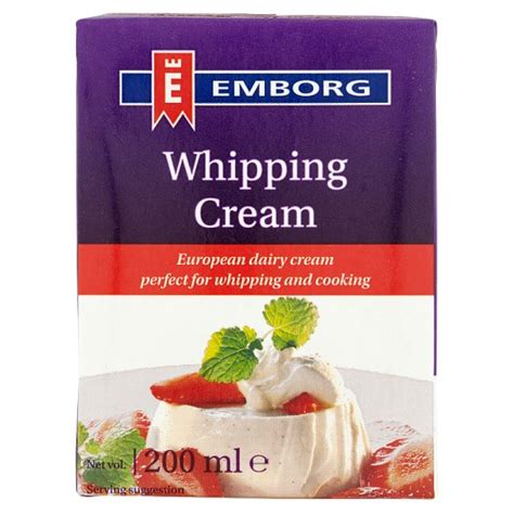 Delivery 7 days a week. Emborg Whipping Cream 200ml - Tesco Groceries