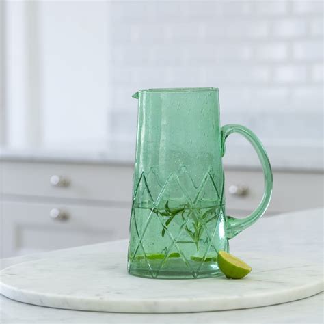 Recycled Bubble Glass Jug Sea Green Grand Illusions