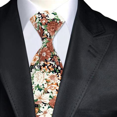 100 Cotton Floral Mens Ties Neckties Fashion Print Ties For Mens