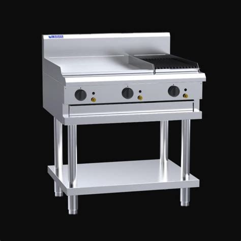 LUUS PROFESSIONAL 600mm GRIDDLE 300mm CHARGRILL COMBO 900x800x1100 CS 6P3C