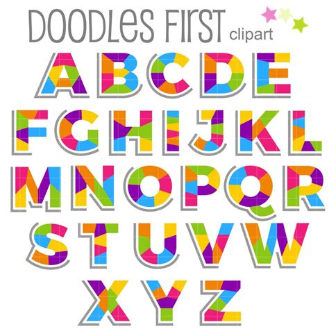 Multi Color Alphabet Clip Art Set Daily Art Hub Graphics