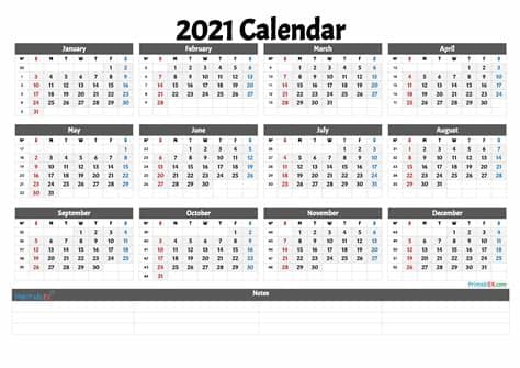 Download yearly calendar 2021, weekly calendar 2021 and monthly calendar 2021 for free. 2021 Free Printable Yearly Calendar with Week Numbers in ...