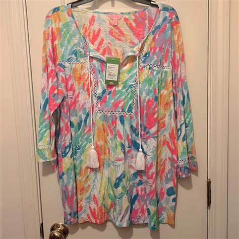 Lilly Pulitzer Tops Nwt Lilly Pulitzer Tulsa Tunic In Sparkling