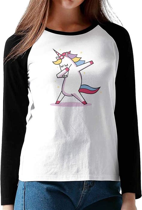 Unicorn Womens Lady Long Sleeve Raglan Tee Sports Tshirt Amazonit Abbigliamento