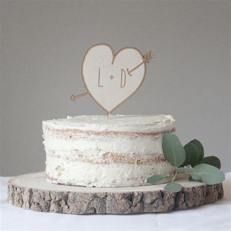 Personalised Love Heart Wooden Wedding Cake Topper By Fira Studio