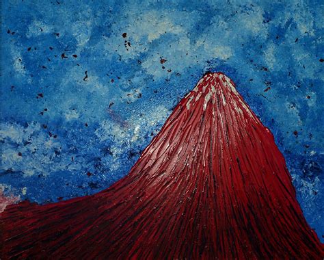 Mount Fuji Abstract Painting Views Of Fuji Seriestitled Red Fuji San