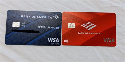These Two Bank Of America Credit Cards Has A Different Design The Old Design Is To The Left And