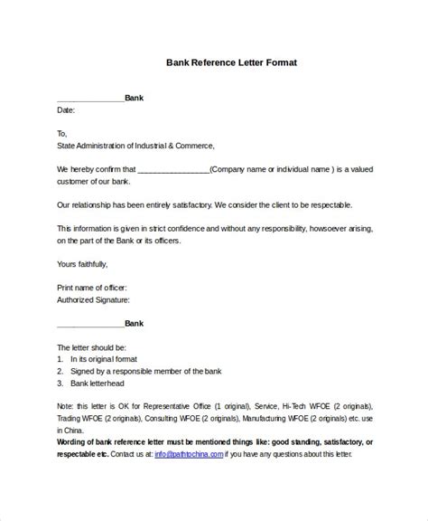 You can ask your employer to use this sample letter as a template. 10+ Sample Bank Reference Letter Templates - PDF, DOC | Free & Premium Templates