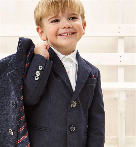 Elegante giacca in cotone con pochette regimental per bambino da 2 a 7 anni Sarabanda ...