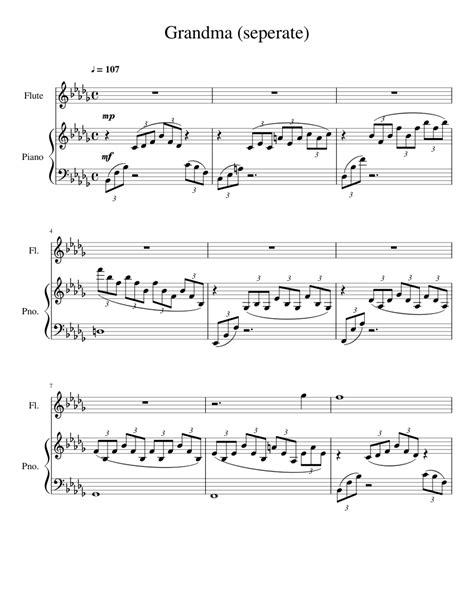 Listen to albums and songs from grandma. Grandma Sheet music for Piano, Flute (Solo) | Musescore.com