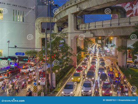 Traffic Jam In Bangkok Editorial Stock Photo Image Of Bangkok 58688763