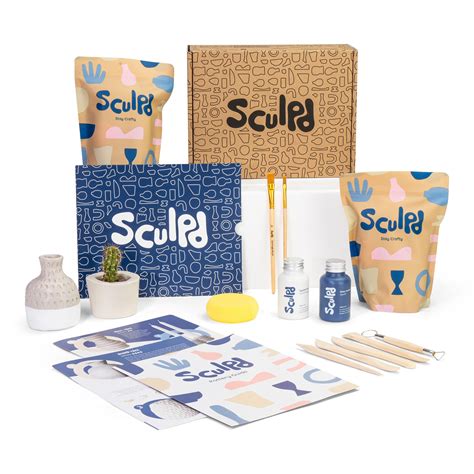 Buy Sculpd Pottery Kit, Air Dry Clay Starter Kit for Beginners with