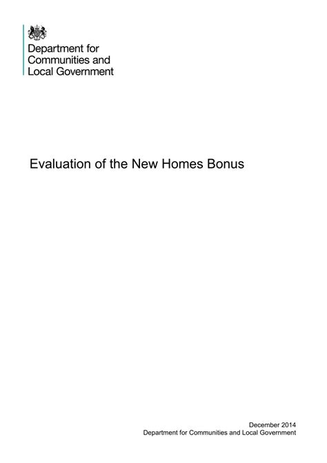 Pdf The Impact Of The New Homes Bonus On Attitudes And Behaviour