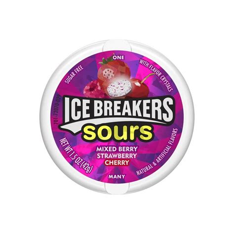 Ice Breakers Sours Mixed Berry Strawberry Cherry Sugar Free 1