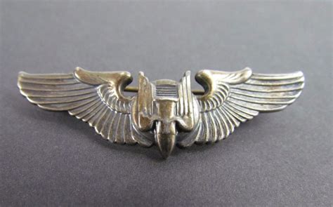 Wwii Sterling Silver Pilots Wings Us Army Air Force Bomb Bombardiers
