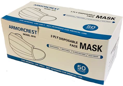 Disposable 3 Ply Face Surgical Style Masks Color Choices Box Of 50