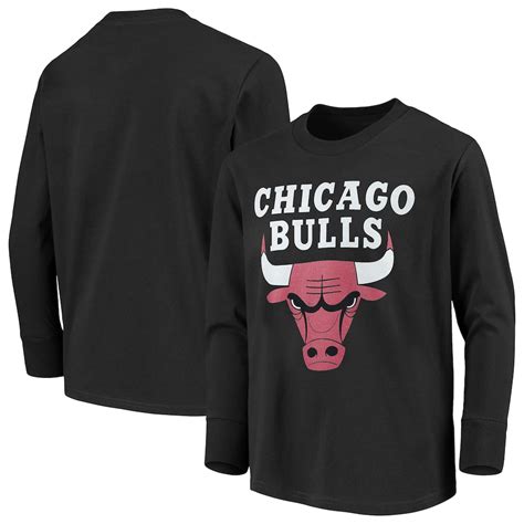 Fanatics Branded Chicago Bulls Youth Black Primary Logo Long Sleeve T Shirt