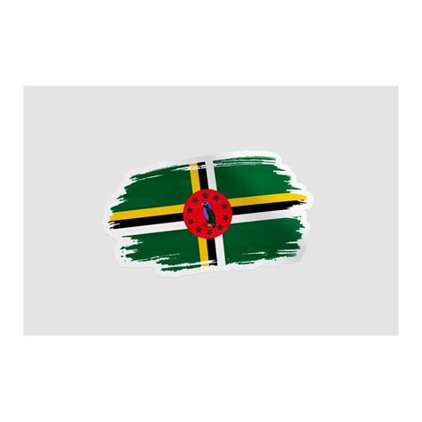 Dominica Brush Flag Sticker Decalshouse