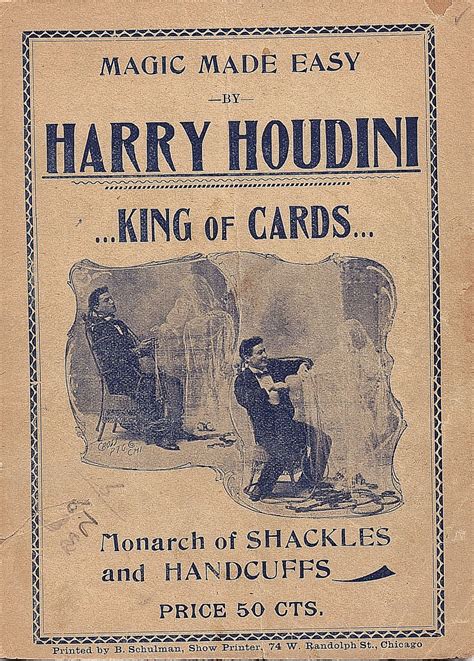 This Is A Circa 1898 Houdini Catalog From Harrys Very Early Days In