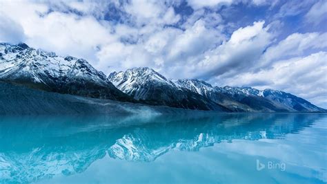 ニュージーランド南島のタスマン湖 2017 Bingのデスクトップの壁紙プレビュー