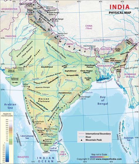 Find All About The Physical Features Of India Physical Map Of India Showing Major Rivers Hills