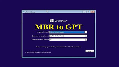 Convert Mbr To Gpt During Windows Installation Mbr To Gpt Youtube